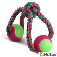 Triol (Триол) "Верёвка-восьмёрка, узел и 2 мяча" игрушка для собак d65/320 мм