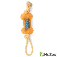 Triol (Триол) "Косточка с верёвкой" из термопластичной резины игрушка для собак 130/360 мм