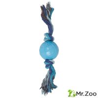 Triol (Триол) "Мяч с верёвкой" игрушка для собак из цельнолитой резины, d50/200 мм