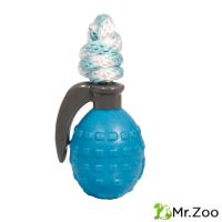 Triol (Триол) "Граната с веревкой, колокольчик" игрушка для собак из цельнолитой резины, 75/120 мм