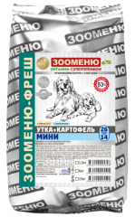 ЗООМЕНЮ-ОРГАНИК Сухой корм для собак Фреш "МИНИ" (Утка + Картофель)