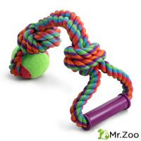 Triol (Триол) "Верёвка с ручкой, 2 узла и мяч" игрушка для собак