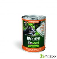 Monge (Монже) Dog BWild Grain Free Puppy & Junior Anatra беззерновые консервы для щенков пород, утка с тыквой и кабачками 400 гр 