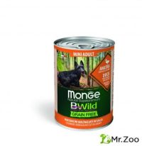 Monge (Монже) Dog BWild Grain Free Mini Adult Anatra беззерновые консервы для собак мелких пород, утка с тыквой и кабачками 400 гр 
