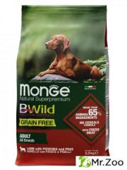 Monge (Монже) Dog BWild Grain Free All Breeds Adult Agnello беззерновой корм для собак всех пород, мясо ягненка с картофелем