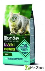 Monge (Монже) Cat BWild Grain Free Merluzzo беззерновой корм для кошек, треска, картошка и чечевица 1,5 кг