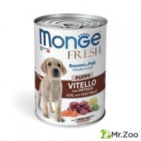 Monge (Монже) Dog Fresh Chunks in Loaf консервы для щенков, мясной рулет телятина с овощами 400 гр