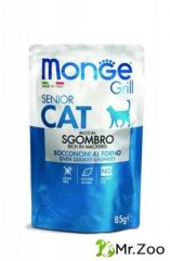 Monge (Монже) Grill Pouch Senior паучи для пожилых кошек, эквадорская макрель 85 гр