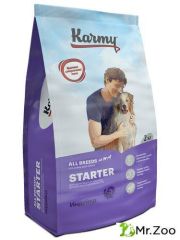 Корм для щенков до 4-х месяцев, беременных и кормящих сук, Karmy Junior Starter, индейка