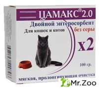 Цамакс 0796 Двойной энтеросорбент для кошек и котов без серы 100 гр