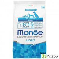 Monge (Монже) Dog Speciality Light корм для собак всех пород низкокалорийный лосось с рисом