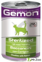 Gemon (Гемон) Cat Sterilised консервы для стерилизованных кошек кусочки кролика 415 гр