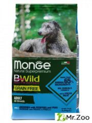 Monge (Монже) Dog Grain Free All Breeds Adult Acciughe беззерновой корм для собак всех пород анчоусы с картофелем и горохом