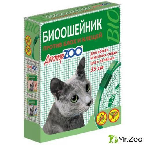 Доктор Zoo Био ошейник для кошек и мелких собак от блох и клещей 35 см*6 шт