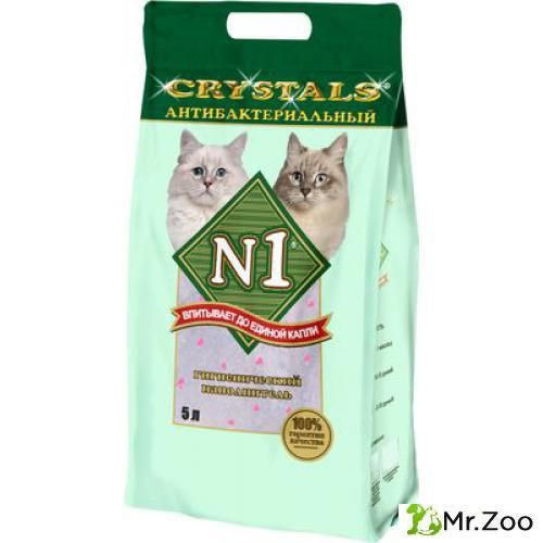 №1 Crystals Наполнитель для кошачьего туалета силикагелевый, антибактериальный 5 л