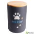Бокс Mr.Kranch керамический для хранения корма для кошек MEOW 1900 мл черный