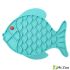 Лизательный коврик Mr.Kranch для медленного поедания силиконовый Рыбка 24,5*19 см голубой