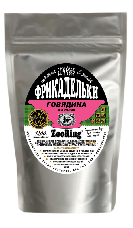 ZooRing корм консервированный для собак Фрикадельки в желе Говядина и кролик