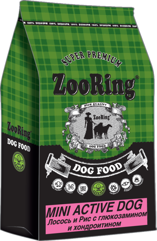 ZooRing Mini Activ Dog Лосось и рис c глюкозамином (28/16)