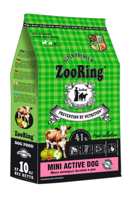 ZooRing MINI ACTIVE DOG Мясо молодых бычков и рис