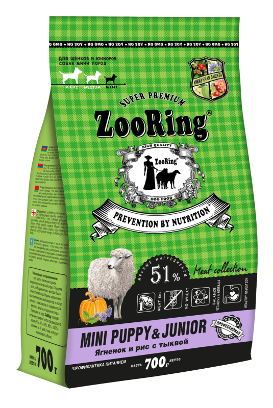 ZooRing MINI PUPPY&JUNIOR Ягненок и рис с тыквой