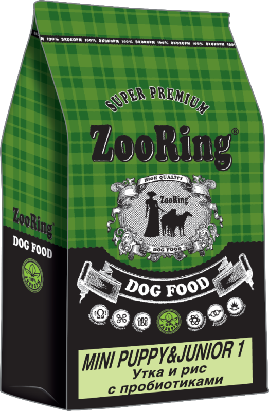 ZooRing Mini Puppy&Junior-1 Утка и рис с пробиотиками (28/16)