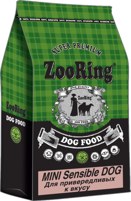 ZooRing Mini Sensible Dog Индейка и рис пробиотиками (30/14)