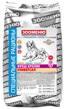 ЗООМЕНЮ-ОРГАНИК Корм для собак СР ФРЕШ "УНИВЕРСАЛ" (Кролик)